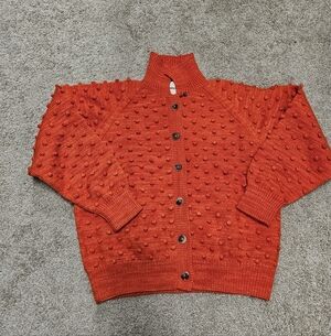 Misha & Puff Hot Red Popcorn Polo Cardi